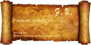 Fontos Urbán névjegykártya